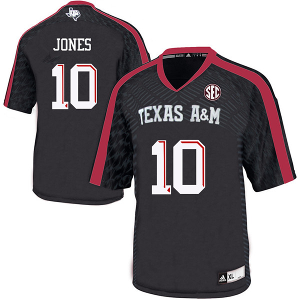 Men #10 Myles Jones Texas A&M Aggies College Football Jerseys Sale-Black